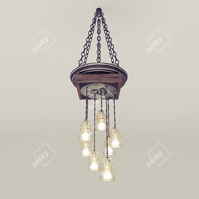 Industrial Loft Chandelier 3D model image 1