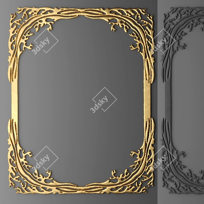 Gleaming Gold Frame 3D model image 1