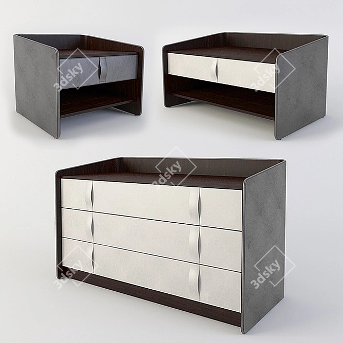 Flou Gentleman Chest of Drawers and Cabinets 3D model image 1