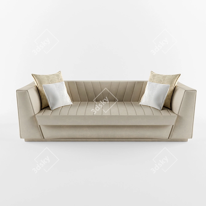 Luxurious Versace Leather Sofa 3D model image 1