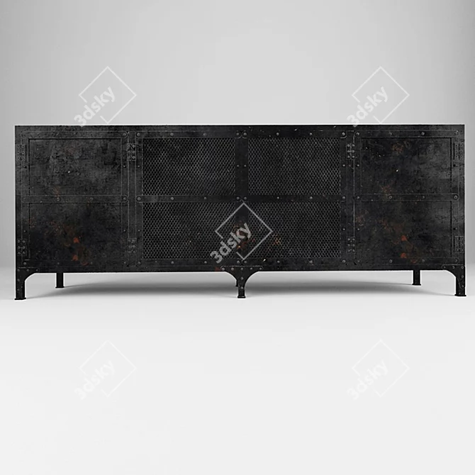 Industrial Tool Chest Media Console - Restoration Hardware Factory Stand TV 3D model image 1