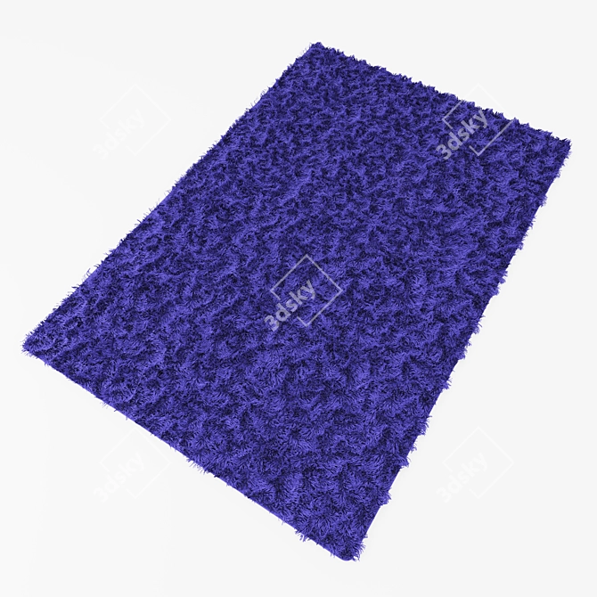 Luxurious Blue Long Pile Carpet - 2x3m 3D model image 1