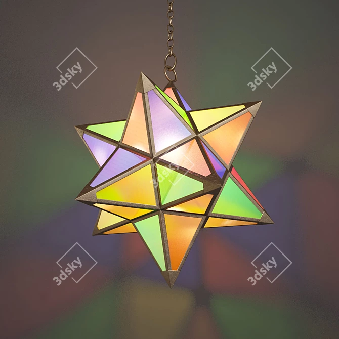 Moroccan Star Pendant Light 3D model image 1