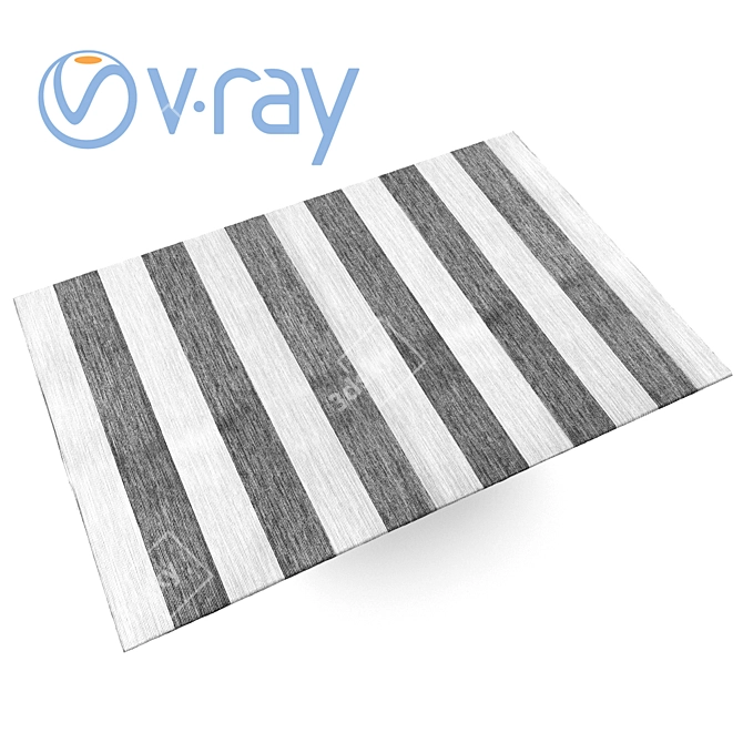 Striped Bliss  Modern Striped Rug 3D model image 1