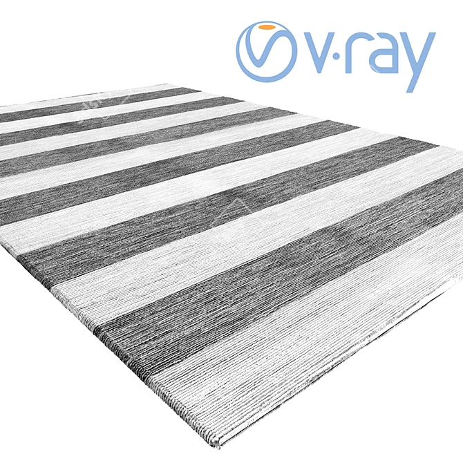 Striped Bliss  Modern Striped Rug 3D model image 3