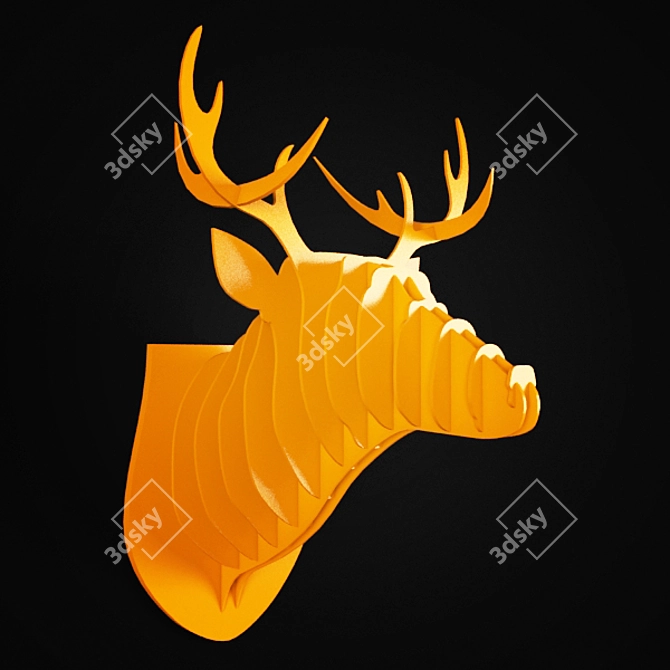 Elegant Deer Frame 3D model image 1