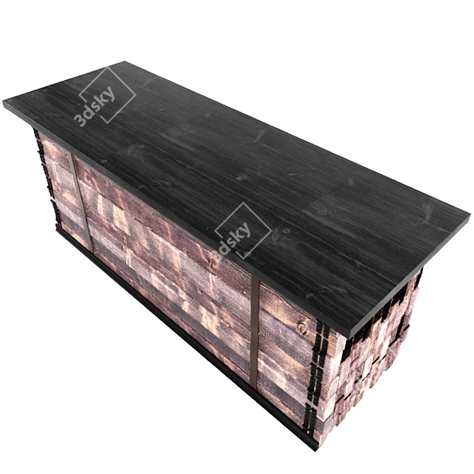 Vintage Barn-style Bar 3D model image 2