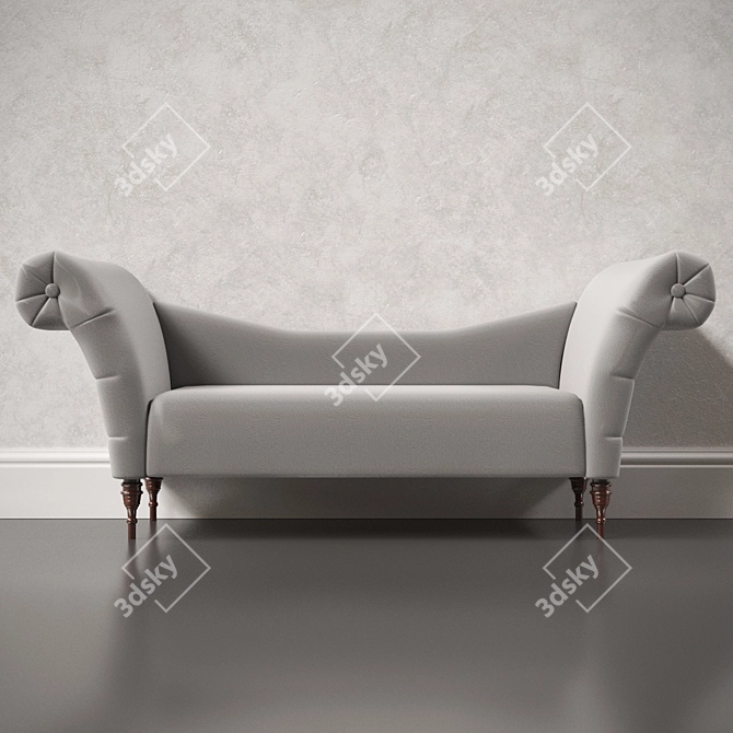 Skyline Velvet Chaise Lounge 3D model image 1