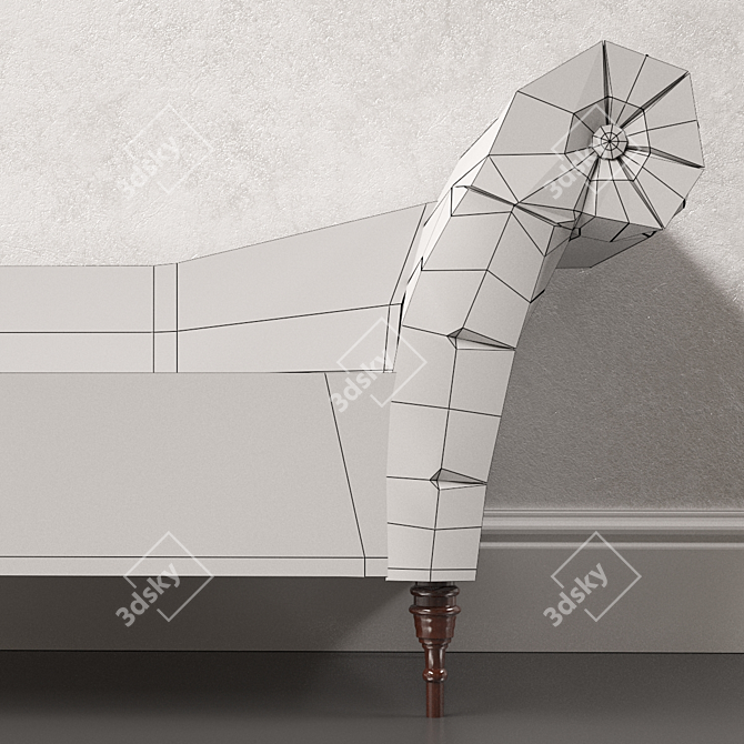 Skyline Velvet Chaise Lounge 3D model image 3