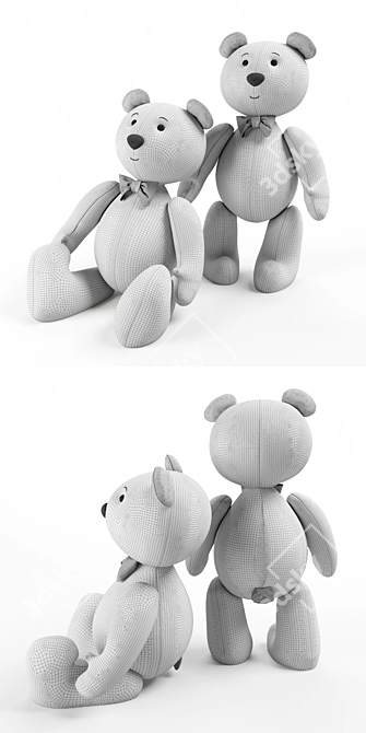 Adorable Cotton Bears: Download 3D Model 3D model image 2