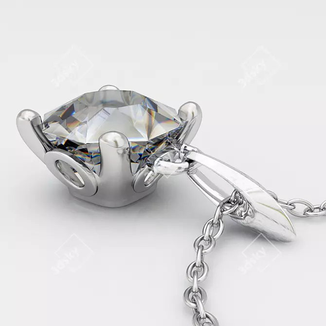 Shimmering Diamond Necklace 3D model image 1