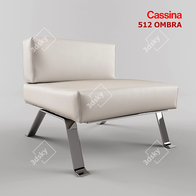 Title: Cassina 512 OMBRA Leather Chair 3D model image 1