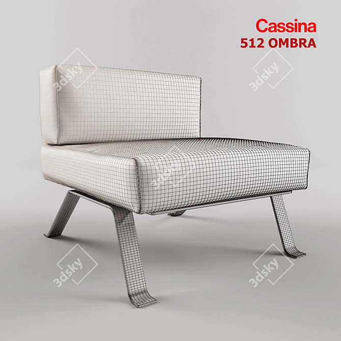 Title: Cassina 512 OMBRA Leather Chair 3D model image 2