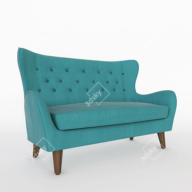 Pola Double Sofa: Modern and Classic Harmony 3D model image 3