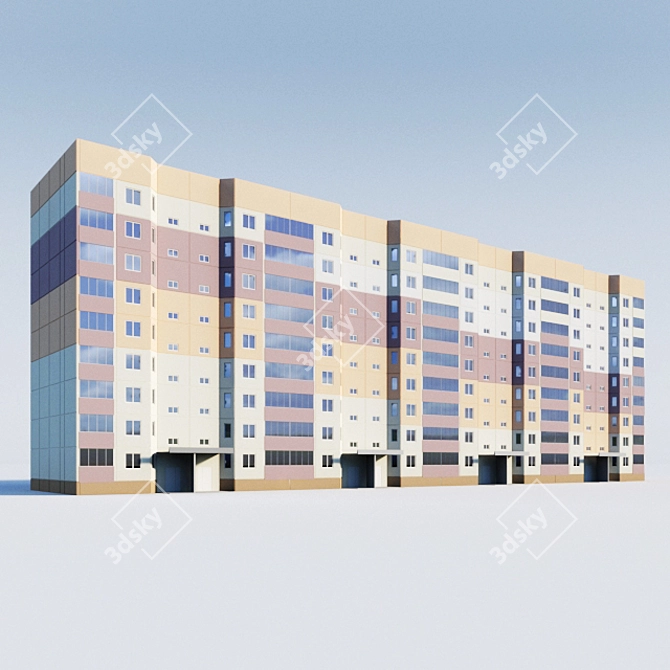 Title: Modular Color-Changing Panel House 3D model image 1