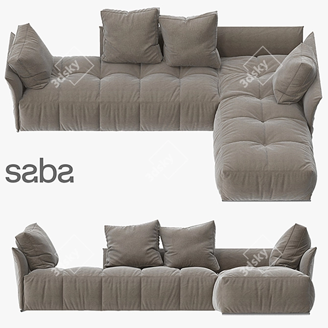 Elegant Saba Pixel Sofa: Stylish Comfort 3D model image 1