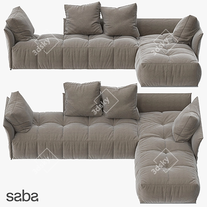 Elegant Saba Pixel Sofa: Stylish Comfort 3D model image 2