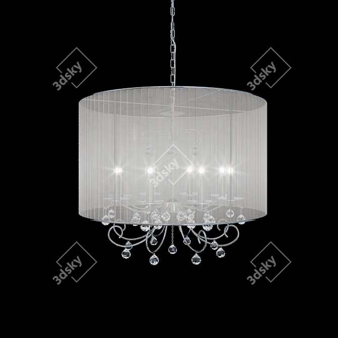 Elegant Crystal Textile Pendant 3D model image 1