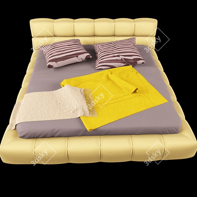 Sleek and Stylish Modern Bed 3D model image 3