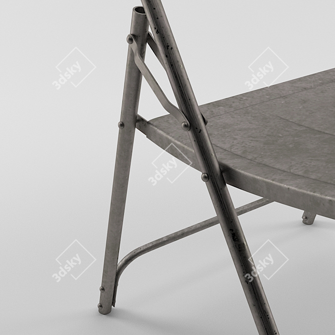 Vintage Indian Metal Chair 3D model image 2