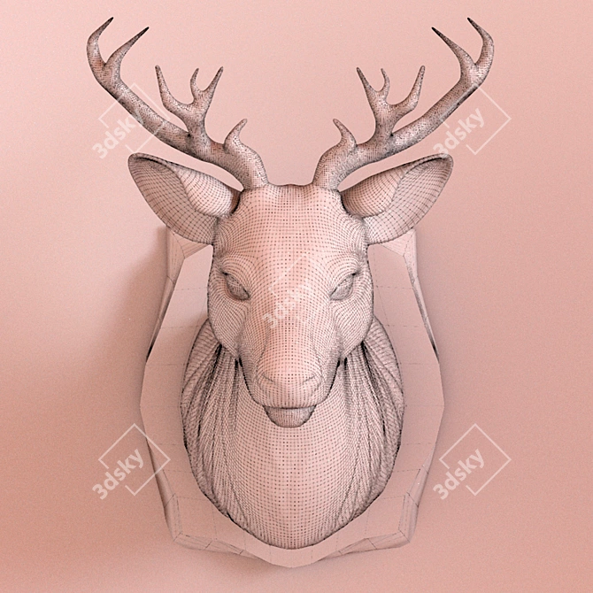 Rustic Antler Decor 3D model image 3