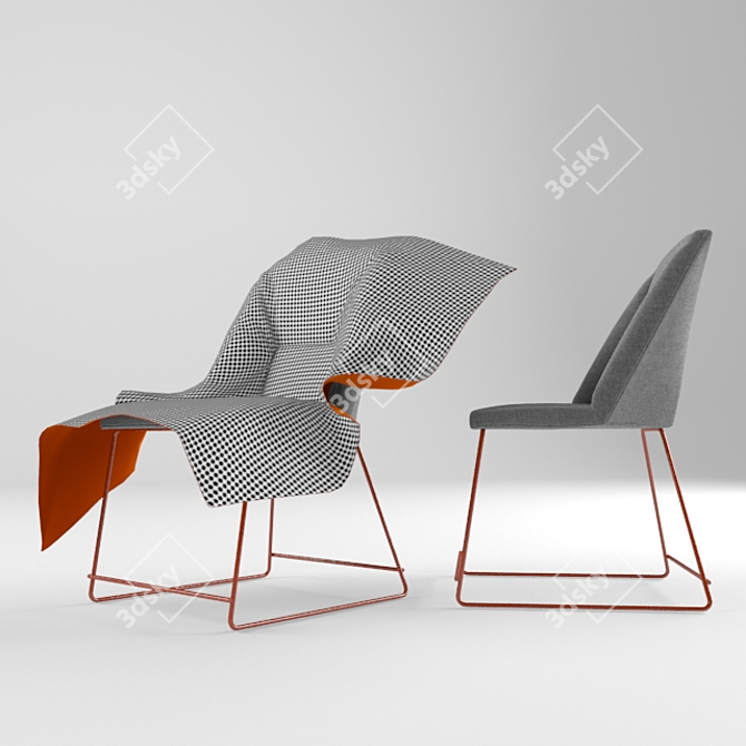 Compact Modern Armchair 3D model image 3