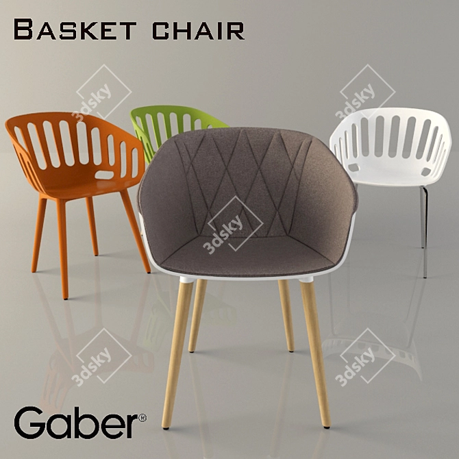 GABER Basket Chair: Italian Elegance for Comfort 3D model image 1