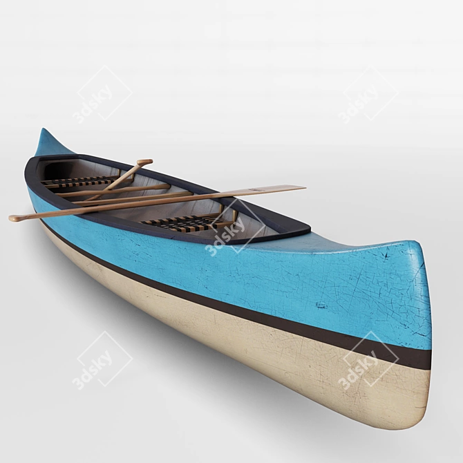 Sleek Canoe 3D model image 1