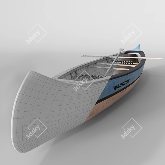 Sleek Canoe 3D model image 3