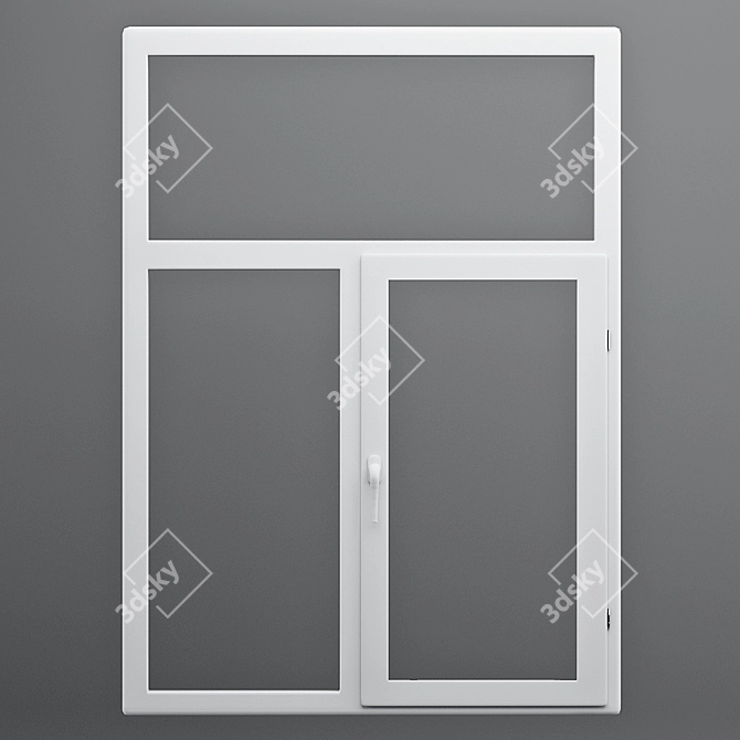 Durable Metal-Plastic Window | 1650x1200mm 3D model image 1