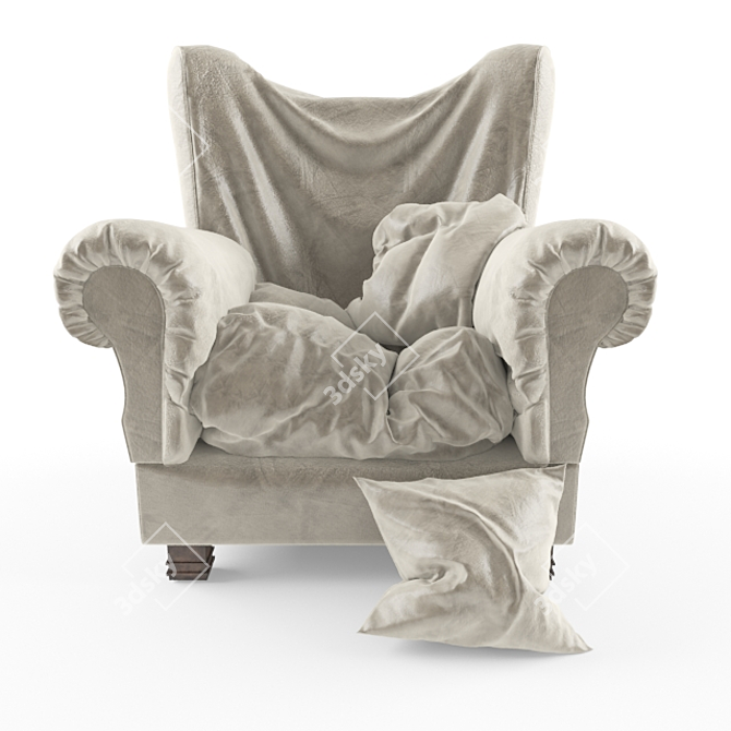 Vintage Sofa with Pillows 3D model image 1