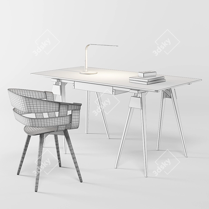 Modern Scandinavian Dining Set 3D model image 3