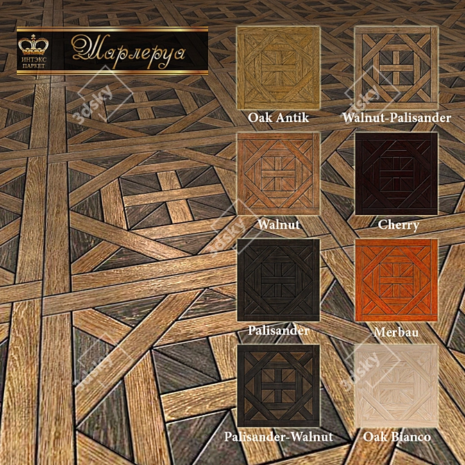 Parquet Shield Charleroi: 8 Stunning Colors 3D model image 1