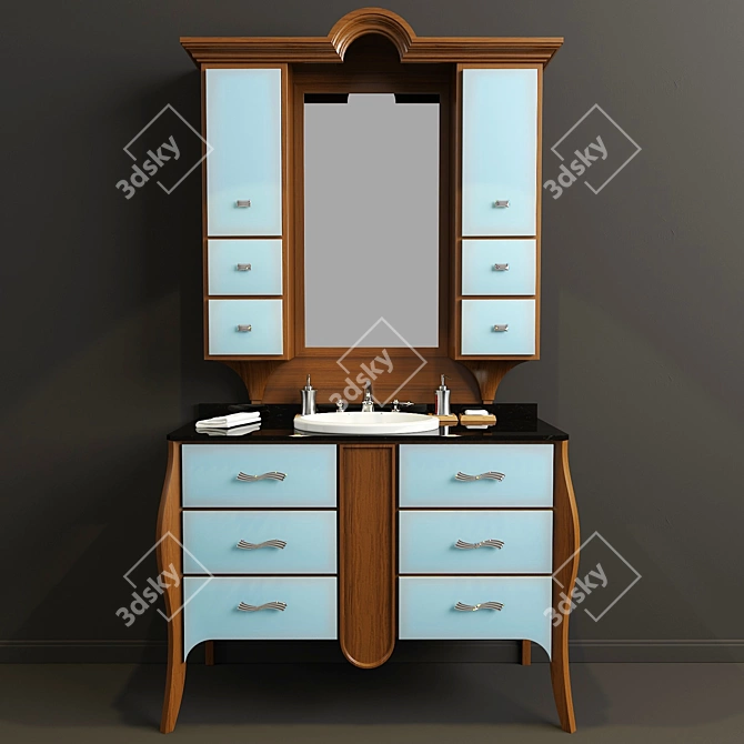 Italian Vanity Set | B48F & B50F | Elegant Bathroom Furniture 3D model image 1