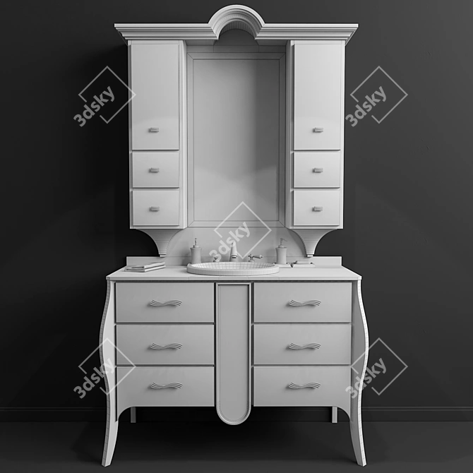 Italian Vanity Set | B48F & B50F | Elegant Bathroom Furniture 3D model image 2