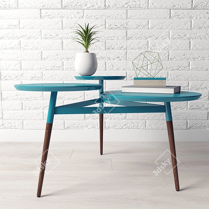 Elegant Clover Coffee Table 3D model image 3