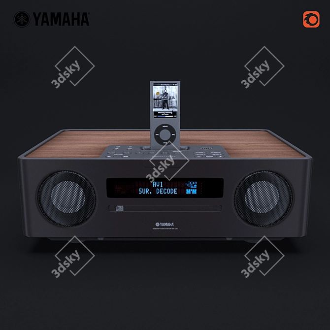 YAMAHA TSX-130: Compact and Versatile Desktop Audio 3D model image 1