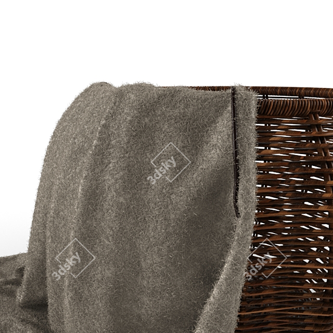 Elegant Wicker Basket for Décor 3D model image 2