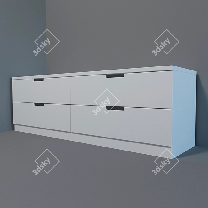 NORDLI 4-Drawer Dresser 3D model image 1