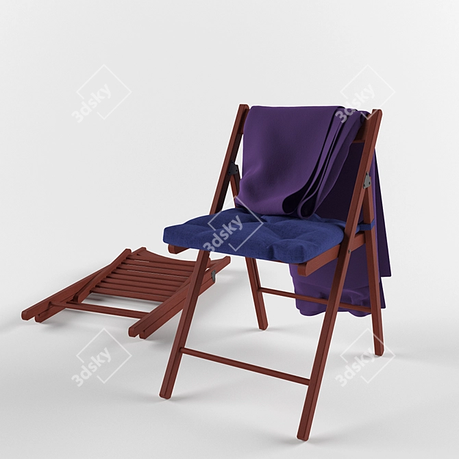 Foldable Terje Chair - Compact and Stylish 3D model image 1
