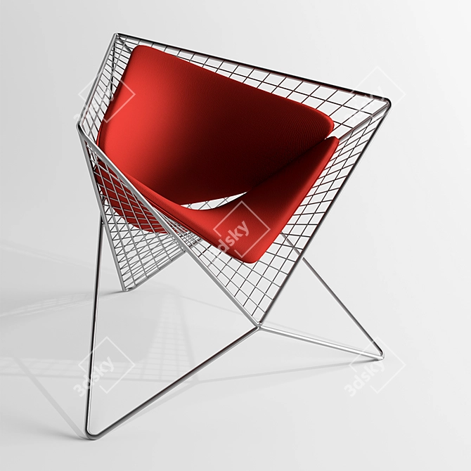 Sleek Stainless Steel Parabola Chair 3D model image 1