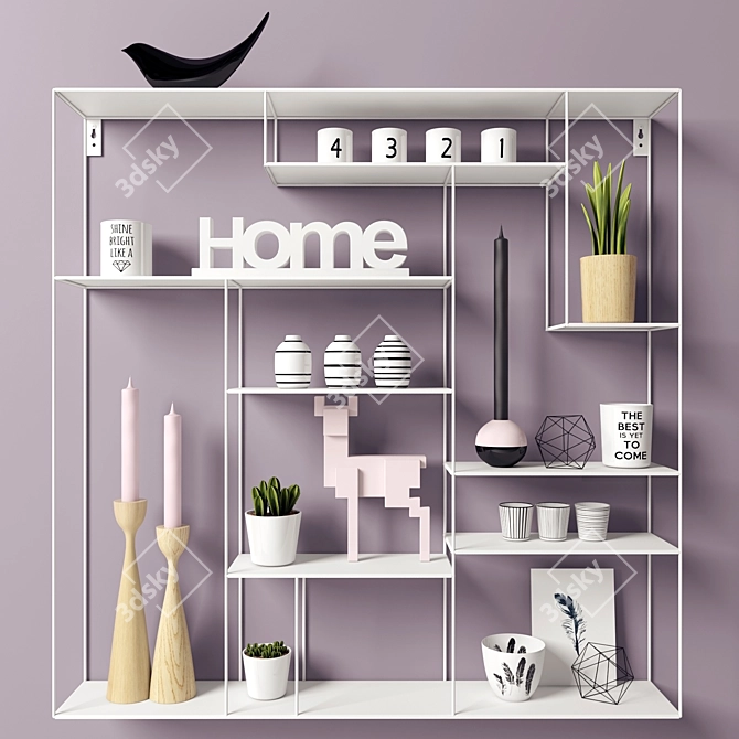 Labyrint Metal Shelf: Sleek & Stylish 3D model image 1