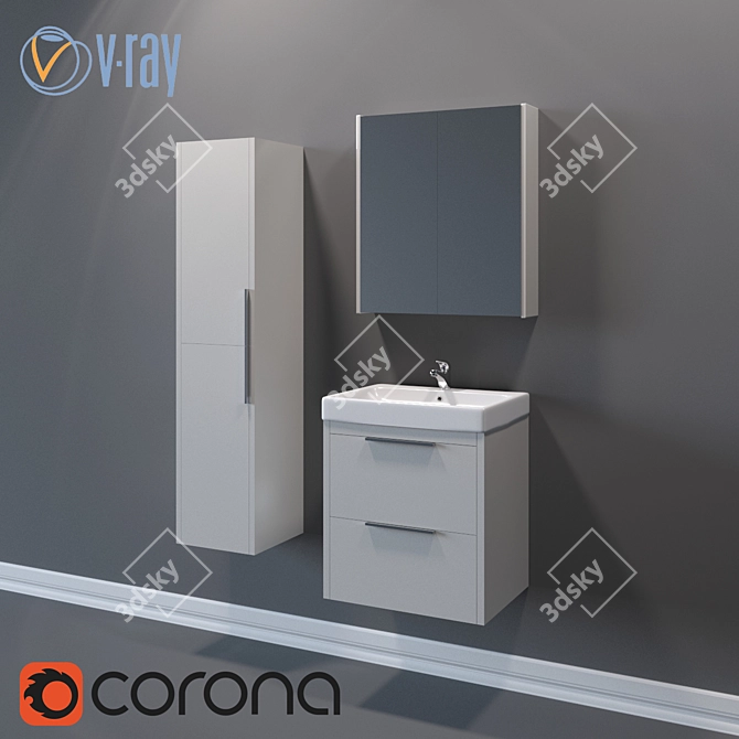 Luxury Bathroom Set with Dreja Enzo and Q 70 3D model image 1