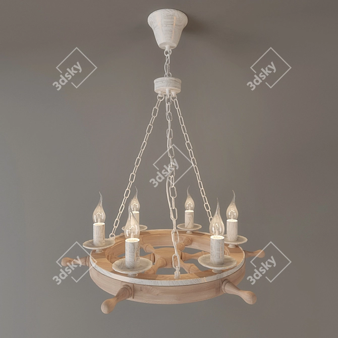 Maytoni Wood and Metal Chandelier 3D model image 1