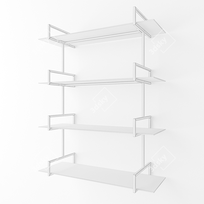  Auley Wall Shelf: Unique Glass and Metal Design 3D model image 2