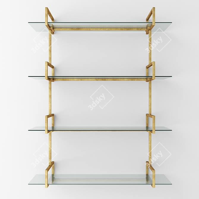  Auley Wall Shelf: Unique Glass and Metal Design 3D model image 3