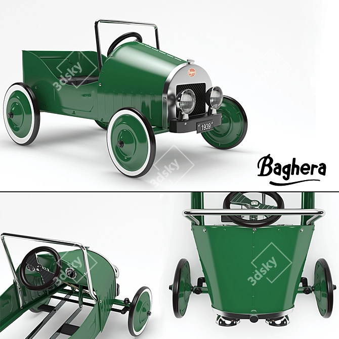 Vintage Pedal Car: 1930's Inspired 3D model image 1