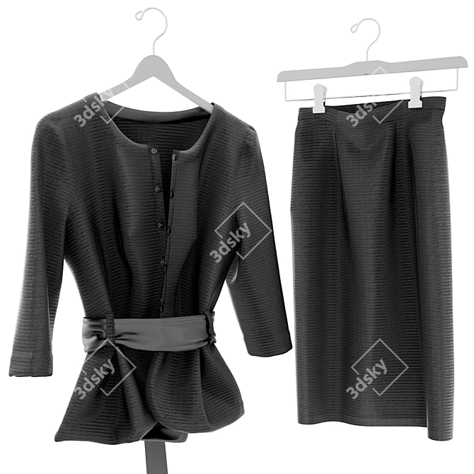 Elegant Hanger for Women's Suit 3D model image 1