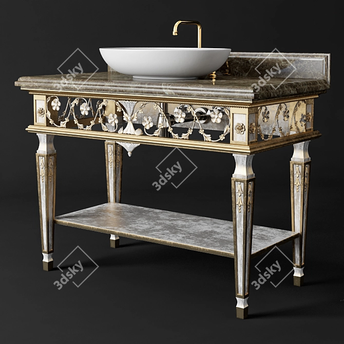 Elegant Classic Washbasin 3D model image 1