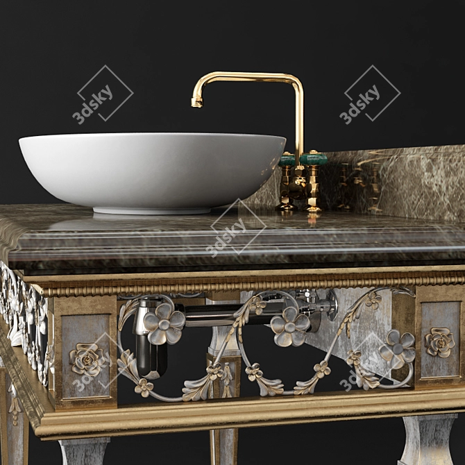 Elegant Classic Washbasin 3D model image 2